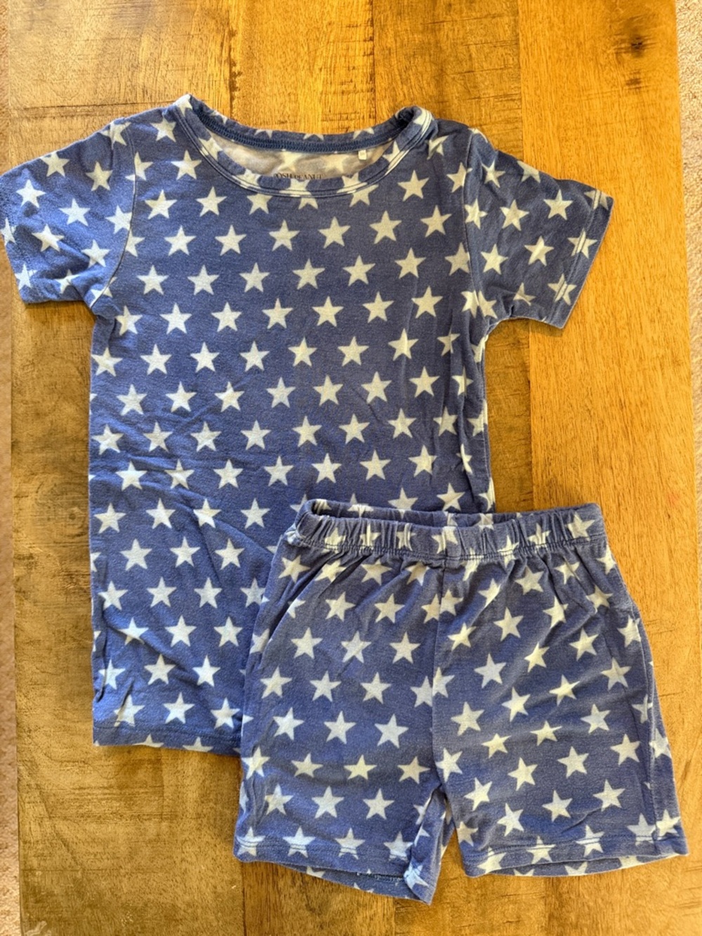 Posh Peanut Blue and White Star Short Sleeve Pajama Set